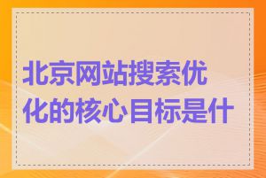 北京网站搜索优化的核心目标是什么