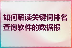 如何解读关键词排名查询软件的数据报告