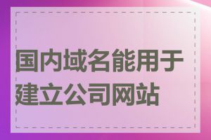 国内域名能用于建立公司网站吗