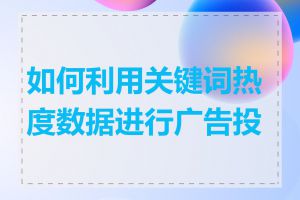 如何利用关键词热度数据进行广告投放