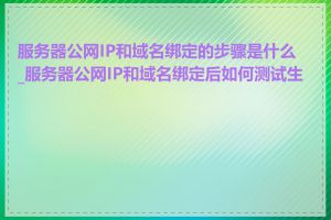 服务器公网IP和域名绑定的步骤是什么_服务器公网IP和域名绑定后如何测试生效