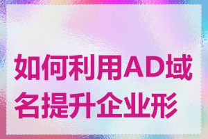 如何利用AD域名提升企业形象