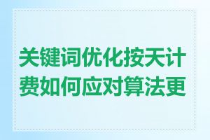 关键词优化按天计费如何应对算法更新