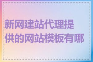 新网建站代理提供的网站模板有哪些