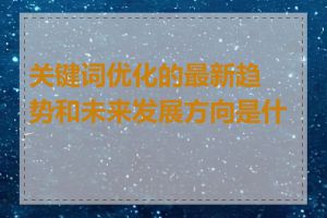 关键词优化的最新趋势和未来发展方向是什么