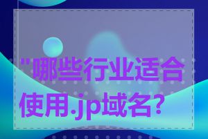 "哪些行业适合使用.jp域名?"