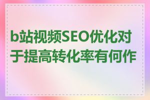 b站视频SEO优化对于提高转化率有何作用