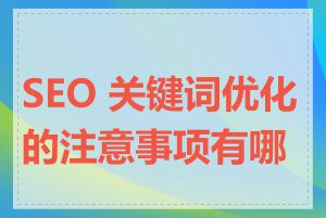 SEO 关键词优化的注意事项有哪些