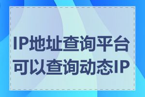 IP地址查询平台可以查询动态IP吗