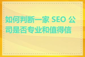 如何判断一家 SEO 公司是否专业和值得信赖