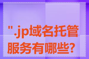 ".jp域名托管服务有哪些?"