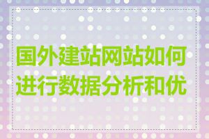 国外建站网站如何进行数据分析和优化