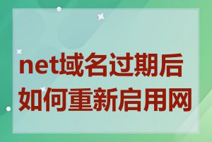 net域名过期后如何重新启用网站