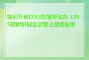 如何开启DNS预解析域名_DNS预解析域名需要注意哪些事项