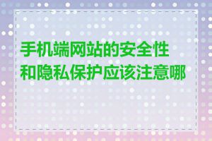 手机端网站的安全性和隐私保护应该注意哪些