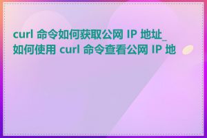 curl 命令如何获取公网 IP 地址_如何使用 curl 命令查看公网 IP 地址