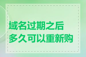 域名过期之后多久可以重新购买