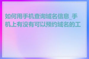 如何用手机查询域名信息_手机上有没有可以预约域名的工具