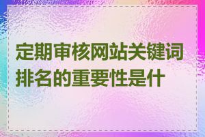 定期审核网站关键词排名的重要性是什么