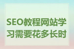 SEO教程网站学习需要花多长时间