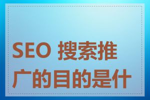 SEO 搜索推广的目的是什么