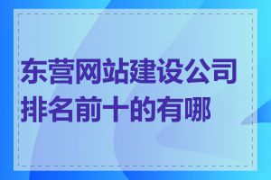 东营网站建设公司排名前十的有哪些