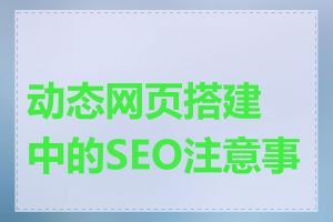 动态网页搭建中的SEO注意事项