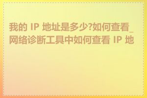 我的 IP 地址是多少?如何查看_网络诊断工具中如何查看 IP 地址