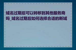 域名过期后可以转移到其他服务商吗_域名过期后如何选择合适的新域名