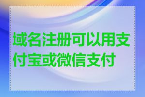 域名注册可以用支付宝或微信支付吗