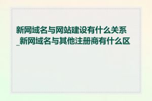 新网域名与网站建设有什么关系_新网域名与其他注册商有什么区别