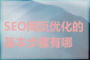 SEO网页优化的基本步骤有哪些