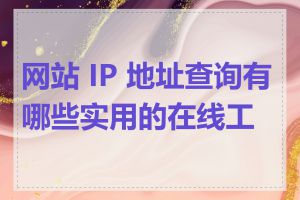 网站 IP 地址查询有哪些实用的在线工具