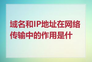 域名和IP地址在网络传输中的作用是什么