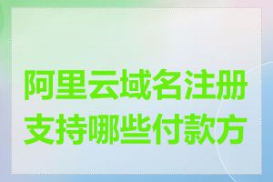 阿里云域名注册支持哪些付款方式