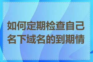 如何定期检查自己名下域名的到期情况