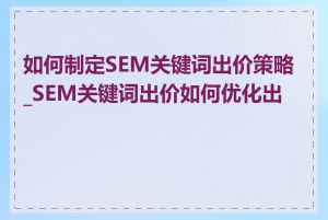 如何制定SEM关键词出价策略_SEM关键词出价如何优化出价