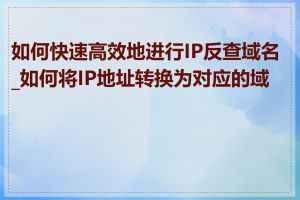 如何快速高效地进行IP反查域名_如何将IP地址转换为对应的域名