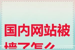 国内网站被墙了怎么办