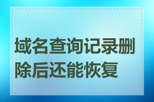 域名查询记录删除后还能恢复吗