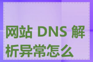 网站 DNS 解析异常怎么办