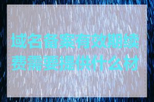 域名备案有效期续费需要提供什么材料