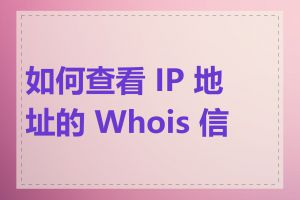 如何查看 IP 地址的 Whois 信息