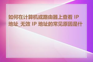 如何在计算机或路由器上查看 IP 地址_无效 IP 地址的常见原因是什么