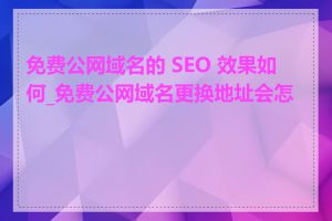 免费公网域名的 SEO 效果如何_免费公网域名更换地址会怎样