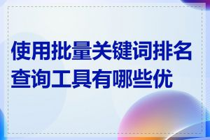 使用批量关键词排名查询工具有哪些优势