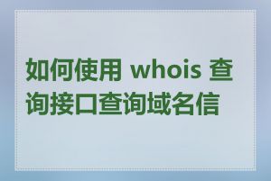 如何使用 whois 查询接口查询域名信息