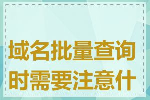 域名批量查询时需要注意什么