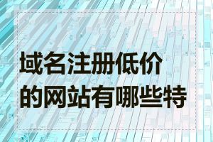 域名注册低价的网站有哪些特点