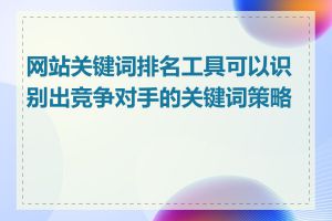 网站关键词排名工具可以识别出竞争对手的关键词策略吗